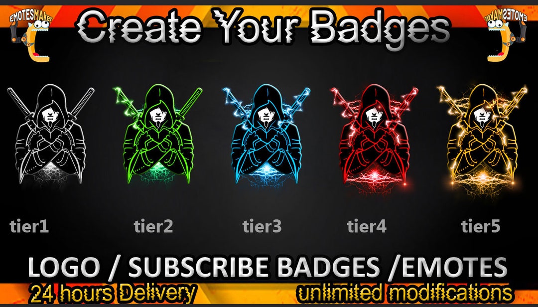 Ninja Twitch Sub Badges, Ninja Twitch Emotes/ Ninja Badges for