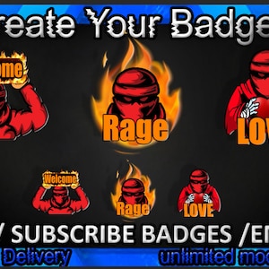Ninja Twitch Sub Badges, Ninja Twitch Emotes/ Ninja Badges for