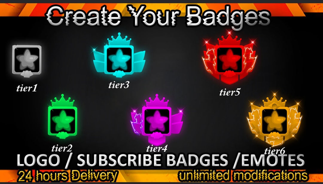 Star Twitch Sub Badges, Star Twitch Emotes/ Star Badges for Streamers ...