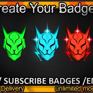 Cat Mask Twitch sub badges / Cat Mask Twitch emotes /  Cat Mask badges for streamers / Cat Mask Subscriber Badges