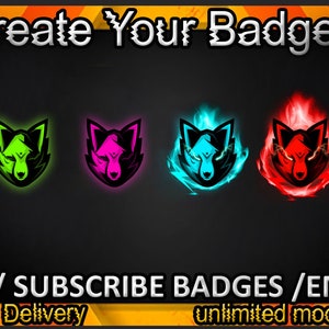 Kitsune Twitch sub badges / Kitsune Twitch emotes / Kitsune baFges for streamers / Kitsune Subscriber Badges