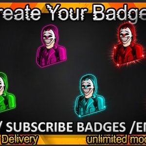 Joker Twitch sub badges / Joker Twitch emotes / Joker badges for streamers / Joker Subscriber Badges