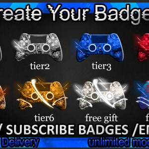 Controller Twitch sub badges, Controller Twitch emotes/ Controller badges for streamers/Controller Subscriber Badges