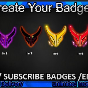Devil Twitch sub badges, Devil Twitch emotes/ Devil badges for streamers/ Devil Subscriber Badges