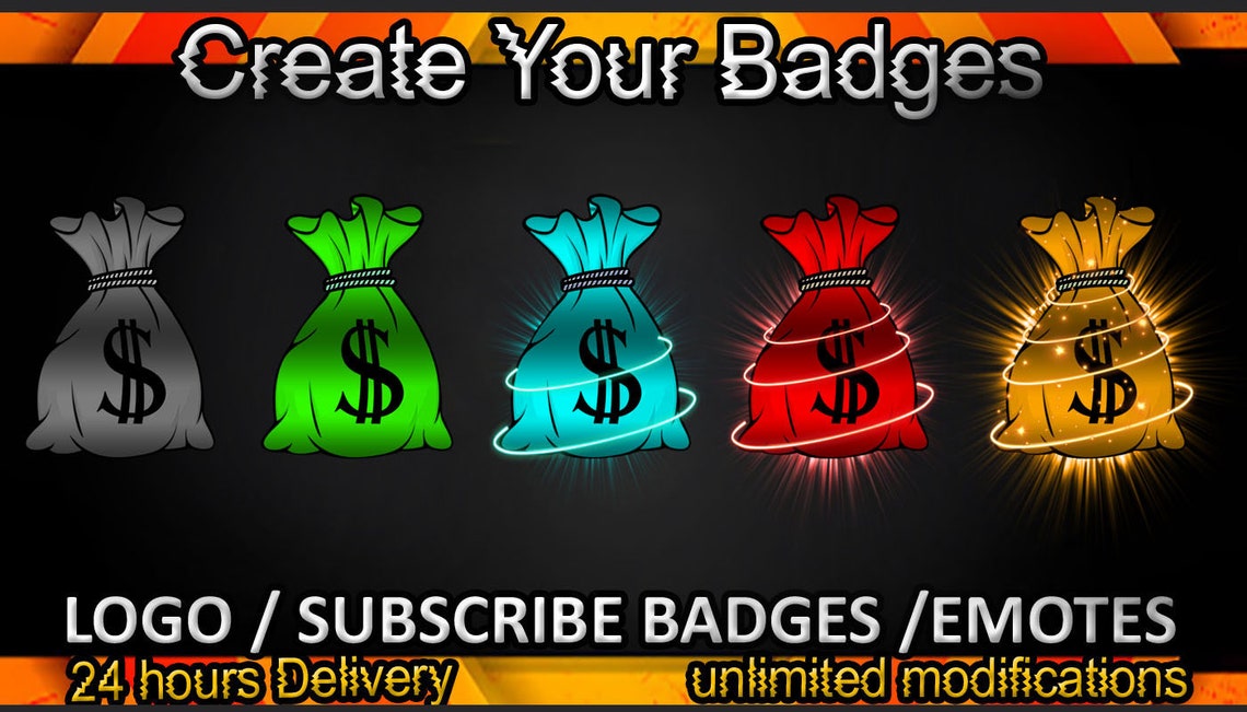 Money Bag Twitch Sub Badges / Money Bag Twitch Emotes / Money Bag