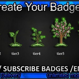 Sous-badges Plant Twitch, emotes Plant Twitch/Badges Plant pour streamers/Badges d&#39;abonné Plant