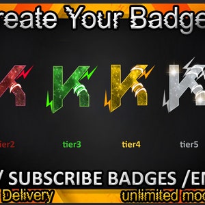 Badge secondari Twitch lettera K, emoticon Twitch lettera K/Badge lettera K per streamer/Badge per abbonati Lettera K