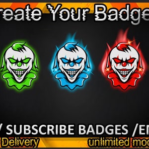 Joker Twitch sub badges / Joker Twitch emotes / Joker badges for streamers / Joker Subscriber Badges