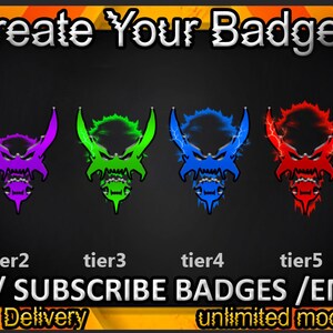 Devil Twitch sub badges, Devil Twitch emotes/ Devil badges for streamers/ Devil Subscriber Badges