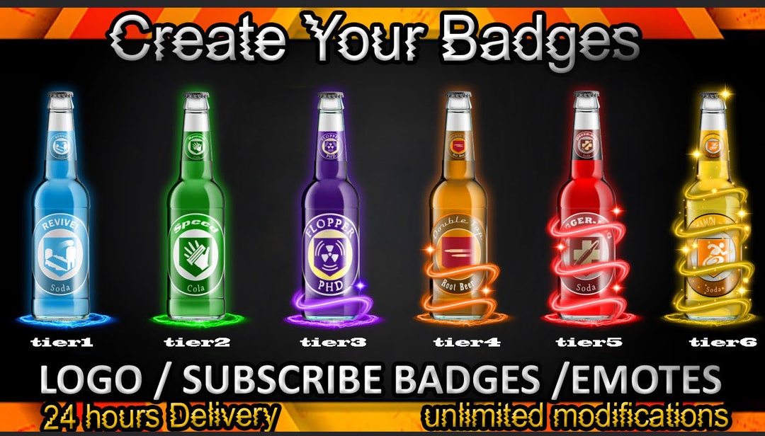 Cold Drinks Twitch Sub Badges / Cold Drinks Twitch Emotes / Cold Drinks
