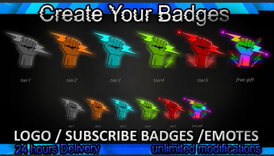Bolt Twitch Sub Badges, Bolt Twitch Emotes/ Bolt Badges for