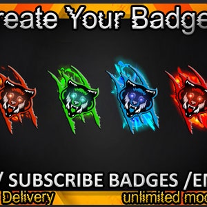 Fox Twitch sub badges, Fox Twitch emotes/ Fox badges for streamers/ Fox Subscriber Badges