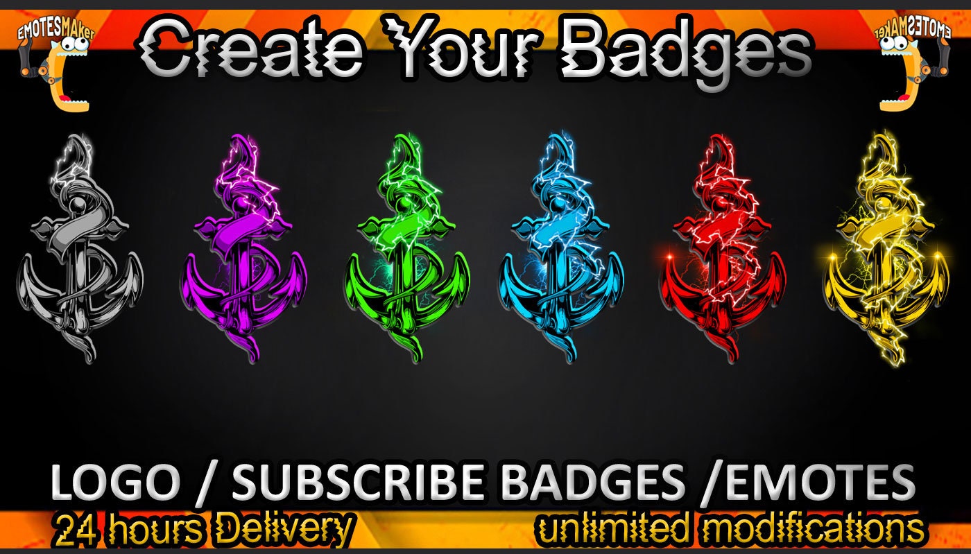 Anchor Twitch sub badges, Anchor Twitch emotes/ Anchor badges for streamers/ Anchor Subscriber Badges