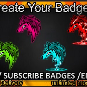 Fox Twitch sub badges / Fox Twitch emotes / Fox badges for streamers / Fox Subscriber Badges