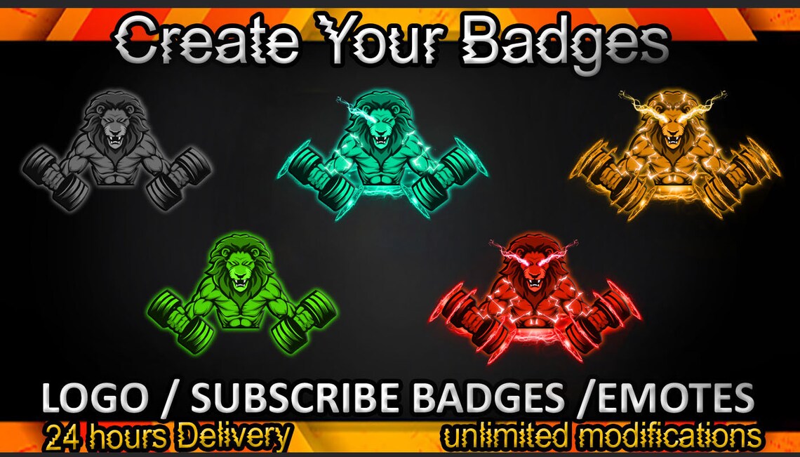 Lion Twitch Sub Badges / Lion Twitch Emotes / Lion Badges for Etsy