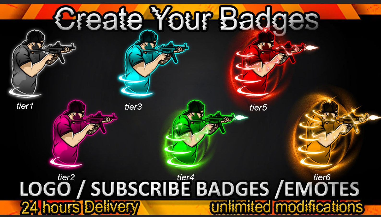 Shooter Twitch Sub Badges / Shooter Twitch Emotes / Shooter - Etsy