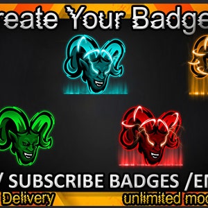 Devil Twitch sub badges / Devil Twitch emotes / Devil badges for streamers / Devil Subscriber Badges