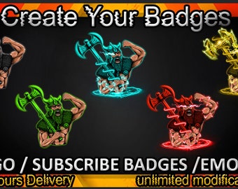Viking Twitch sub badges / Viking Twitch emotes / Viking badges for streamers / Viking Subscriber Badges