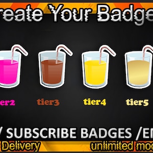 Milk Glass Twitch-subbadges, Milk Glass Twitch-emotes/ Milk Glass-badges voor streamers/ Milk Glass-abonneebadges