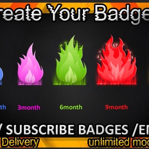 Fire Twitch sub badges, Fire Twitch emotes/ Fire badges for streamers/Fire Subscriber Badges