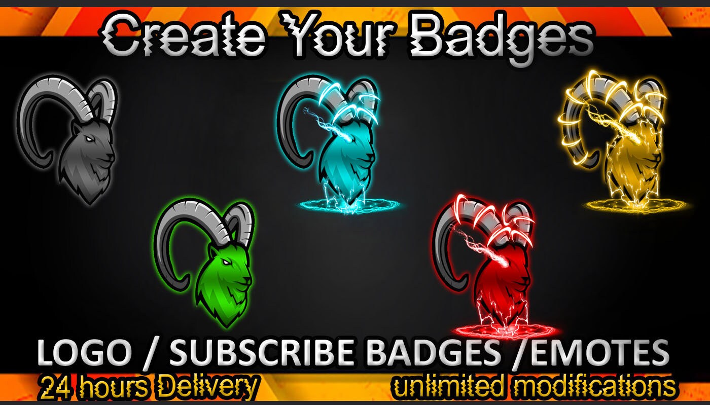 Ram Twitch sub baFges, Ram Twitch emotes/ Ram baFges for streamers/ Ram Subscriber Badges