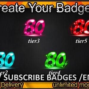 Eighty Twitch sub badges / Eighty Twitch emotes/ Eighty for streamers / Eighty Subscriber Badges