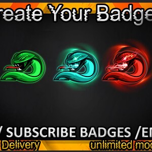 Viper Twitch sub badges / Viper Twitch emotes / Viper badges for streamers / Viper Subscriber Badges