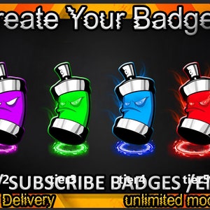 Spray Twitch sub badges, Spray Twitch emotes/ Spray badges for streamers/ Spray Subscriber Badges