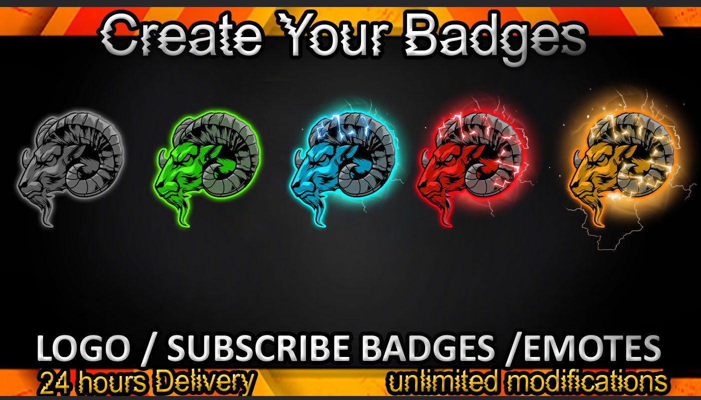 Sous-badges Ram Twitch / Emotes Ram Twitch / Badges Ram pour streamers / Badges Ram Subscribe