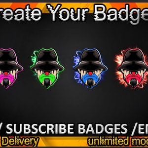 Joker Twitch sub badges, Joker Twitch emotes/ Joker badges for streamers/ Joker Subscriber Badges
