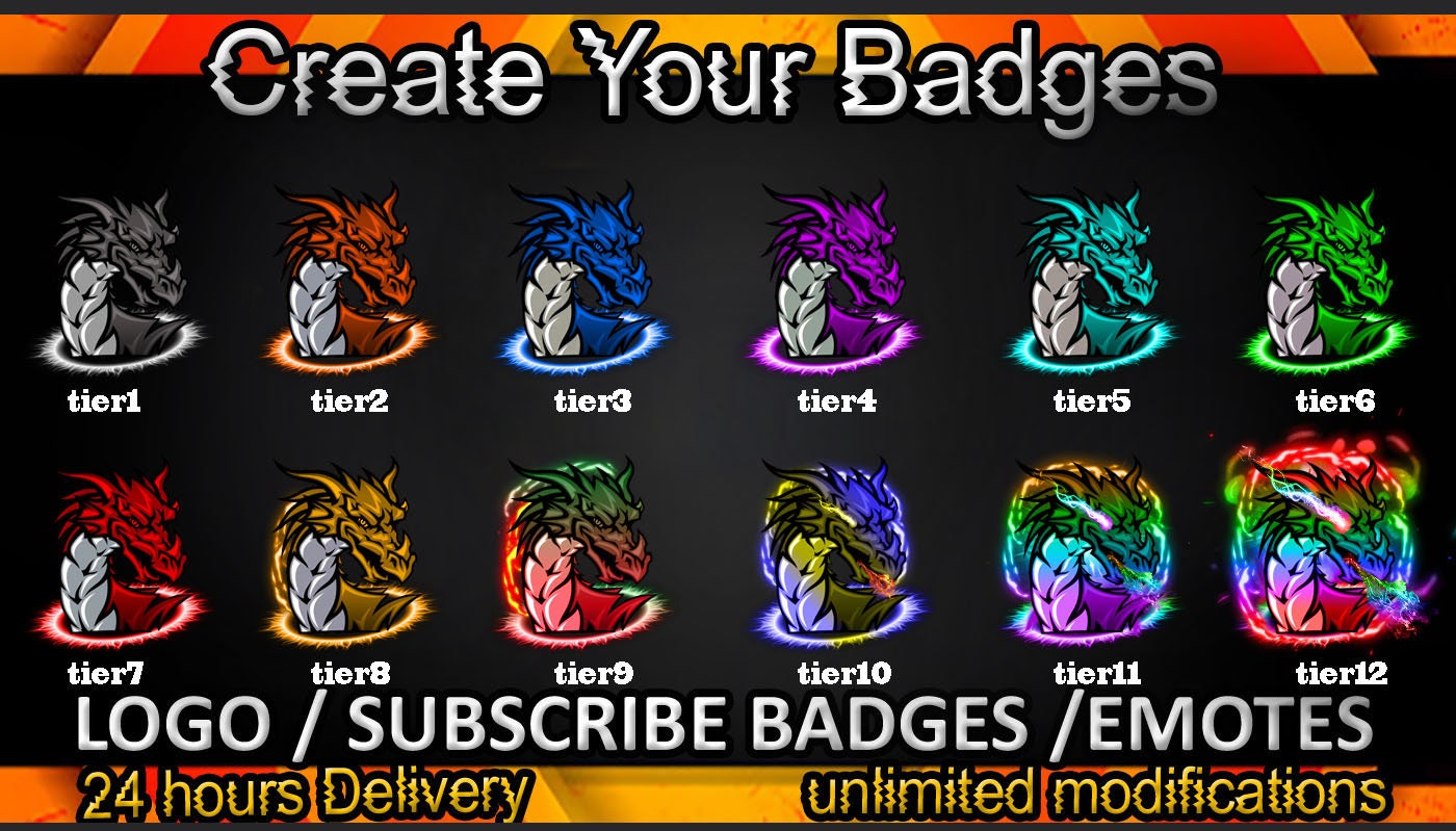 Dragons Twitch Sub Badges / Dragons Twitch Emotes / Dragons Badges for