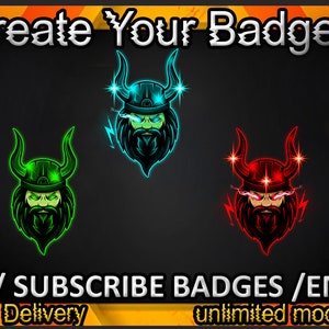 Viking Twitch sub badges / Viking Twitch emotes / Viking badges for streamers / Viking Subscriber Badges