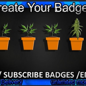 Sous-badges Plant Twitch, emotes Plant Twitch/Badges Plant pour streamers/Badges d&#39;abonné Plant