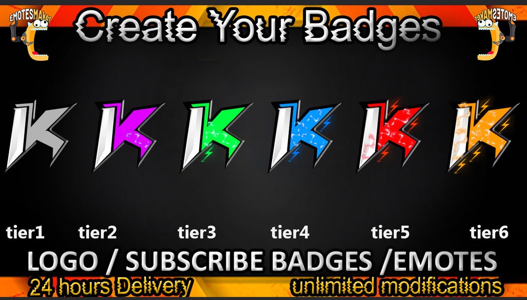 K Logo Twitch Sub Badges, K Logo Twitch Emotes/ K Logo Badges for ...