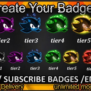 Sonic Chaos Emerald Twitch SUB/BIT Badges Cheer Badge Emote 