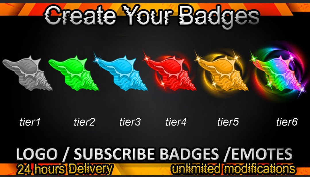 Seashell Twitch Sub Badges / Seashell Twitch Emotes / Seashell Badges ...