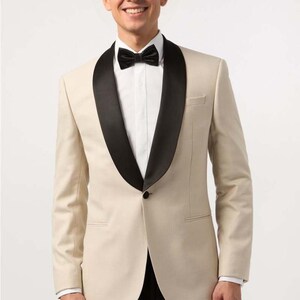 Premium Beige Tuxedo Suit For Men&#39;s - 2 Piece Suit - Premium Handmade Men&#39;s Formalwear - Perfect for Special Occasions and Weddings