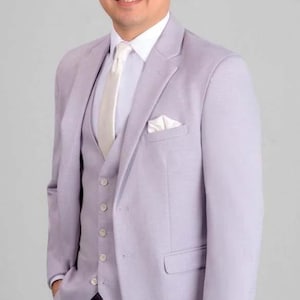 Premium Light Purple Suit - Three Piece Slim Fit Suit - Groomsmen Suit For Wedding - Tailored Suit - Prom And Engagement Suit