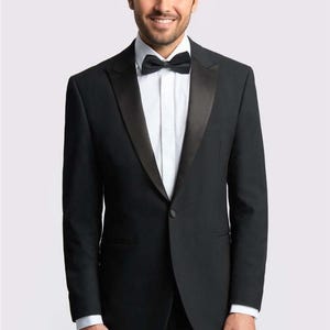 Premium Black Tuxedo Piece Suit - 2 Piece Suit - Premium Handmade Men&#39;s Formalwear - Perfect for Special Occasions and Weddings