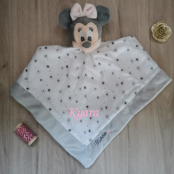 Doudou Minnie la souris en lange Disney à personnaliser