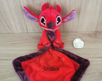 Edredón rojo Disney Stitch Leroy para personalizar el nombre