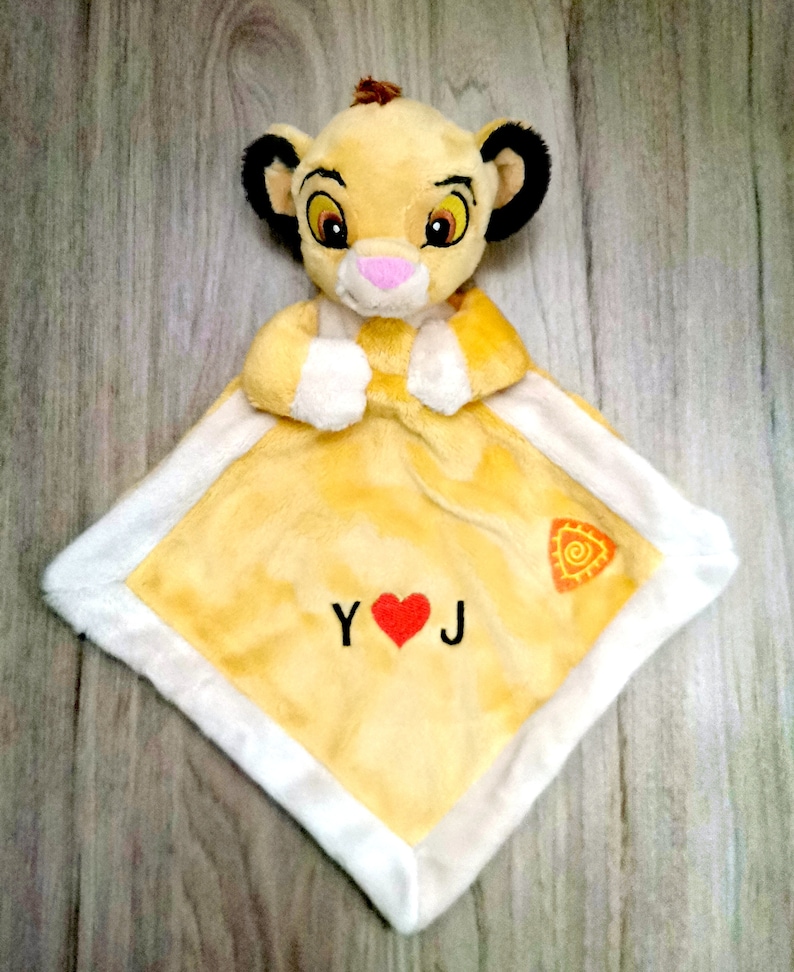 Doudou Simba Le Roi Lion à personnaliser avec prénom Initiales + coeur