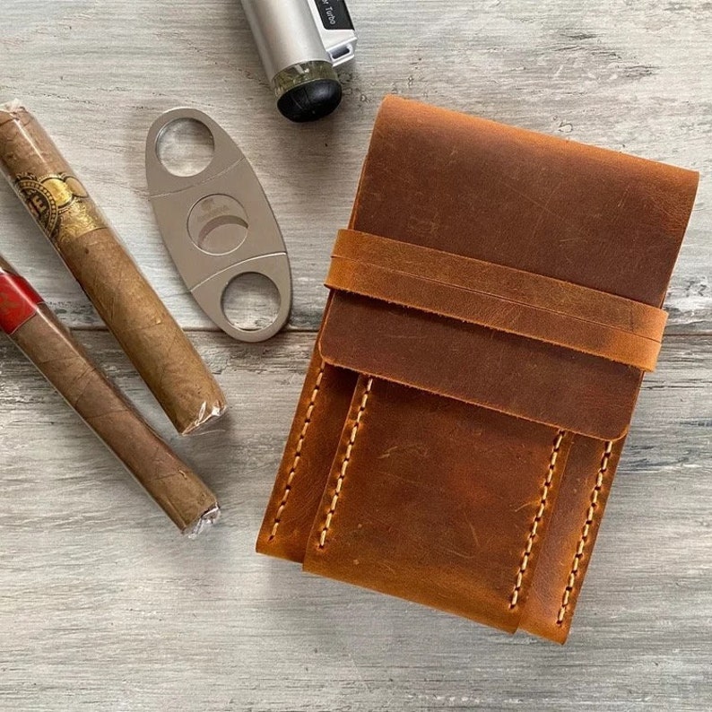 Leather Cigar Pouch Etsy