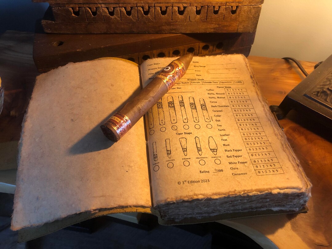 Cigar Journal / Handcrafted Cigar Gift / Leather Cigar Journal / Cigar ...