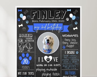 Customizable Dog Birthday Poster | Puppy 1st Birthday (Digital File)