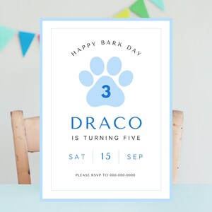 Dog Birthday Invitation | Happy Bark Day | Customize