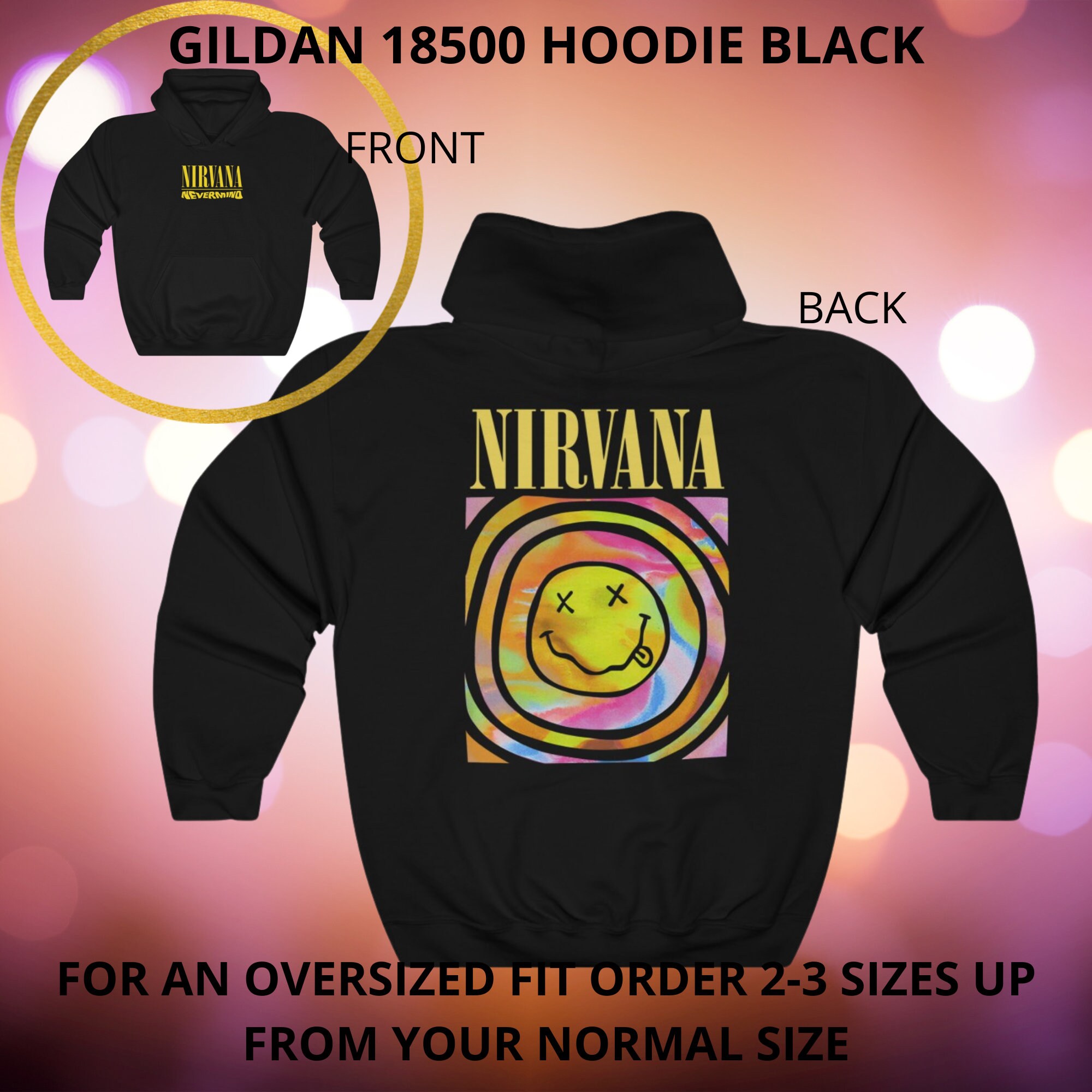 90's Grunge Aesthetic Hoodie/ Vintage Nirvana Smiley Face Hoodie Designed u0026  Sold By DanieVargas