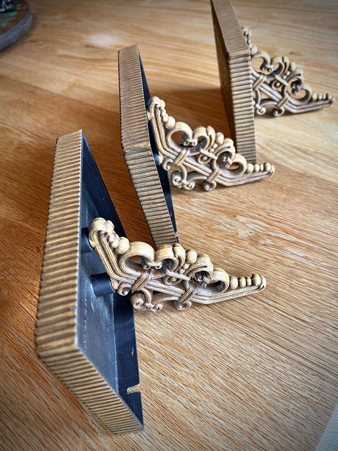 Homco USA Vintage Wall Shelves Set of 3 1980's Home Tiki Thatch Scroll