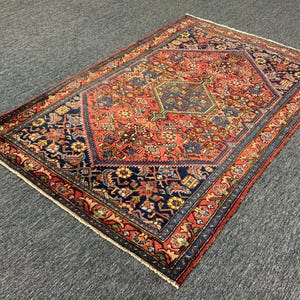 Antique Malayer Rug 4&#39;3 x 6&#39;7 ft Persian Rug, Antique Rug, Washed Rug, Tribal Rug, Area Rug, Vintage Rug, Caucasian rug, Distressed Rug