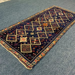 Antique Caucasian Rug 4&#39;8 x 10&#39; ft Persian Rug, Antique Rug, Farmhouse Rug, Tribal Rug, Area Rug, Vintage Rug, Caucasian rug, Distressed Rug